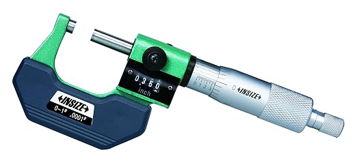 INSIZE 3400-4 Outside Micrometer with Counter, 3" -4", Counter Resolution .001", Thimble Graduation .0001"