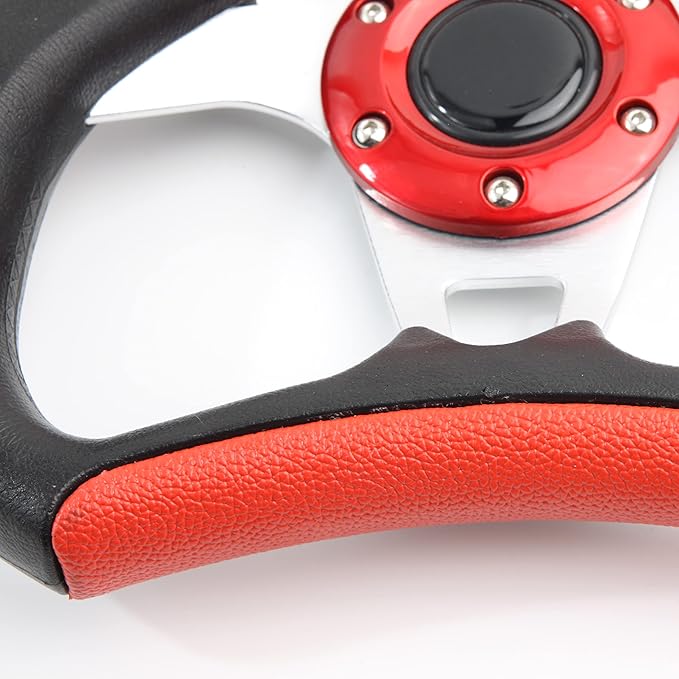 Classic Red Golf Cart Steering Wheel Club Car DS and Club Car Precedent EZGO Yamaha Golf Carts Racing Style Design Steering Wheel