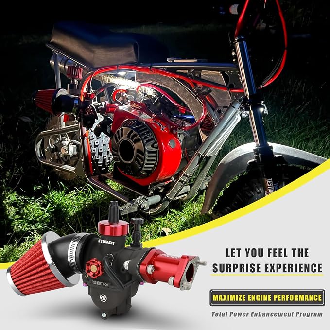 NIBBI Carburetor Perfect for Predator 212,with Intake Manifold 48mm Air Filters,for Coleman,Predator 196cc 212cc 224cc Engine Performance Parts(Red)