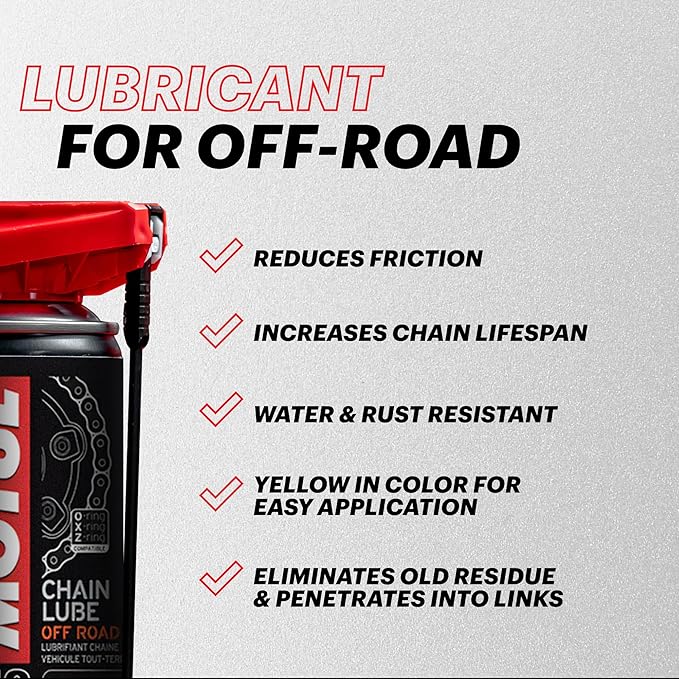 Motul MC Care C3 Off RoadChain Lube – Motorcycle Chain Lubricant Spray for Dirt Bikes & ATVs, High Adhesion, Anti-Wear & Mud Resistance, O-Ring Safe, 9.3 oz