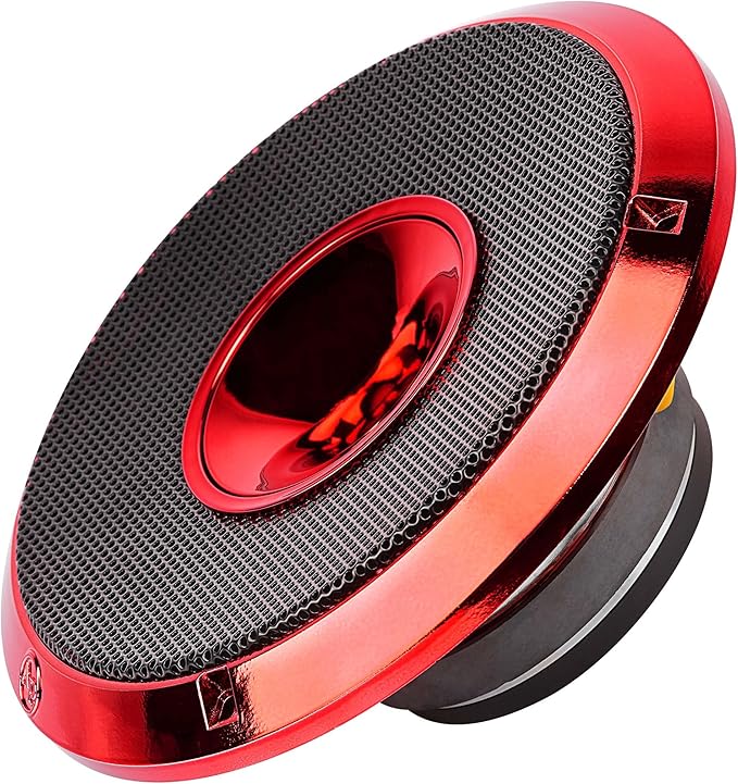 Audiopipe 8" Compression Horn Mid-Range Loudspeaker (APMB-828GH-RED), 400W, Built-in Compression Horn Driver, Flat Steel Basket, 2-Way Coaxial, KSV Voice Coil, Grill, Sleek Candy Red