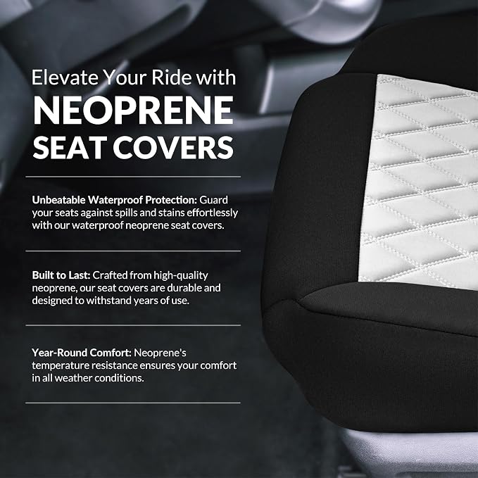 FH Group Custom-Fit Car Seat Covers Specifically Made for 2021-2026 Nissan Rogue, Front Set Gray Ultraflex Neoprene Waterproof Automotive Seat Cover