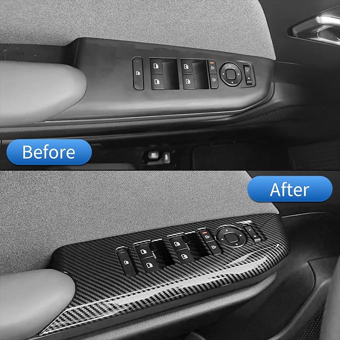 4PCS Door Lock Switch Covers Trim Compatible with Kia K4 2025-2026 Accessories (Carbon Fiber Pattern)