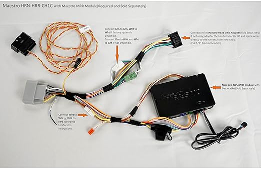 Idatalink Maestro HRN-HRR-CH1 Plug & Play Radio T-Harness Replacement for Select Compatible 2007-2020 Chrysler, Dodge, and Jeep Vehicles (ADS-MRR or ADS-MRR2 Module Required)