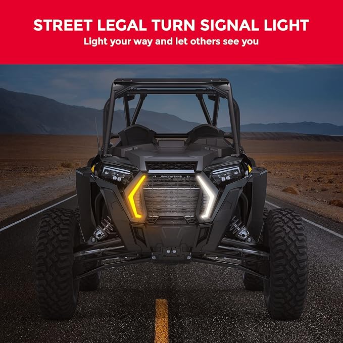 KEMIMOTO Fang Lights Accent Lights and UTV Turn Signal Column Switch with 110D Horn Polaris RZR 1000 XP XP4 Turbo S 2023 2022 2021-2019/2024 RZR Trail S 1000 900 Accessories