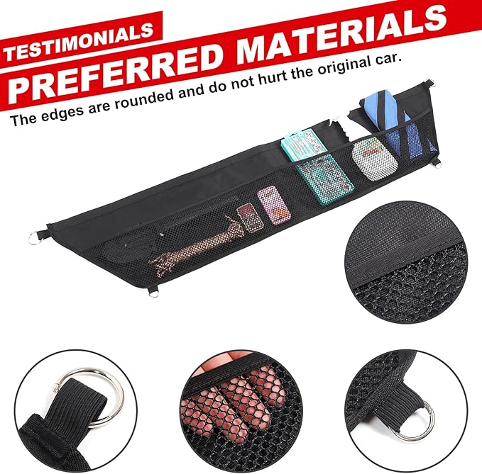 Compatible with INEOS Grenadier 2020-2024 2025 Trunk Cargo Net, Upgraded Trunk Storage Bag Adjustable Elastic Storage Net Trunk Interior Accessories
