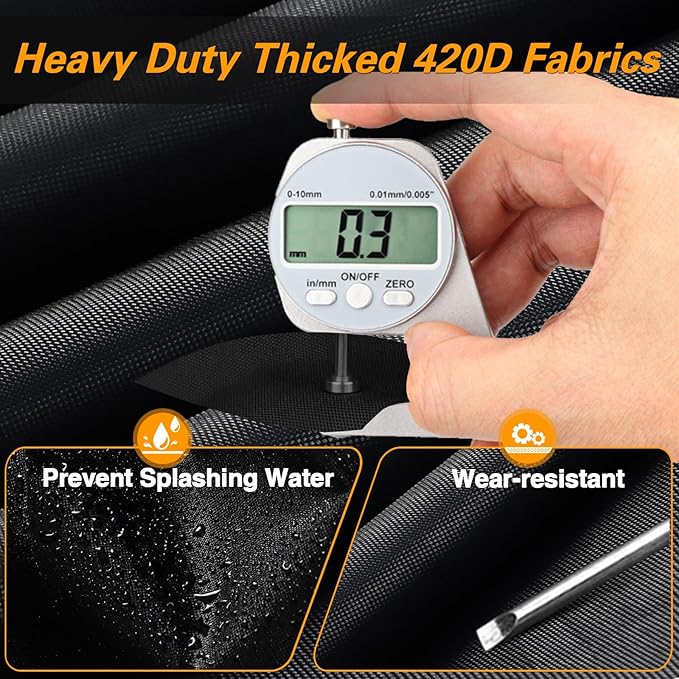 Heavy Duty 420 Motorcycle Cover Compatible with Cruiser Models Harley Davidson Softail Slim,Softail Standard, Softail Breakout, Softail Deuxe, Fat Boy, Street Bob 114