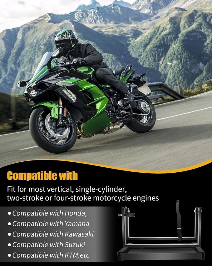 Motorcycle Engine Stand Fit for 2 & 4 Stroke Vertical Single Cylinder Engines, Dirtbike Engine Stand for Motorcycle, ATV, Dirt Bike