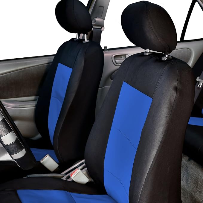 FH Group FB085114 +F11306 Premium Waterproof Seat Covers (Blue) Full Set – Universal Fit for Cars Trucks & SUVs