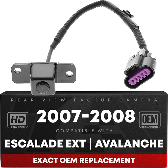 Rear View Backup Camera, Reverse Park Assist - Compatible with 2007-2008 Cadillac Escalade EXT, 2007-2008 Chevrolet Avalanche - OEM 15862575, GM1960120