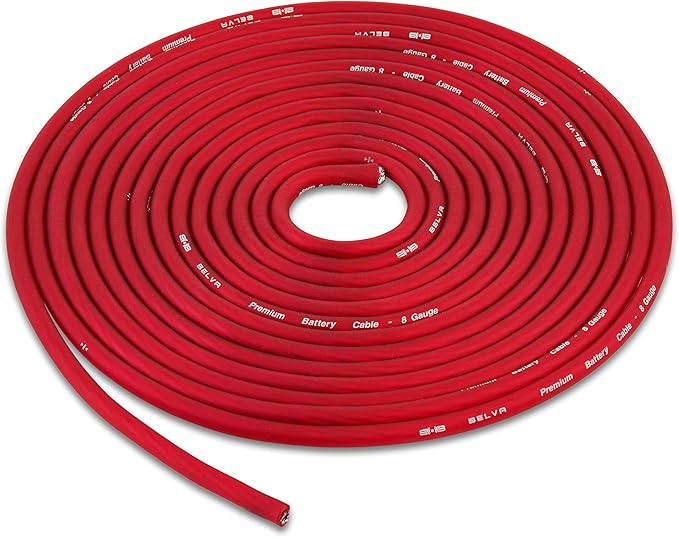 Belva True 8 Gauge AWG Premium CCA Complete Amplifier Wiring Kit with OFC 4-Channel RCA Cable - BAK84 RED
