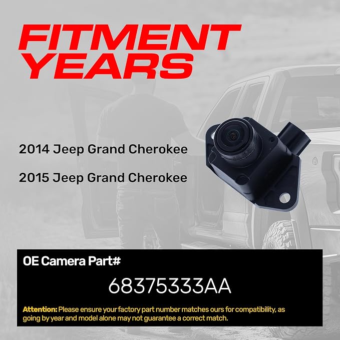 Master Tailgaters Replacement for Jeep Grand Cherokee (2014-2015) Backup Camera OE Part # 68375333AA