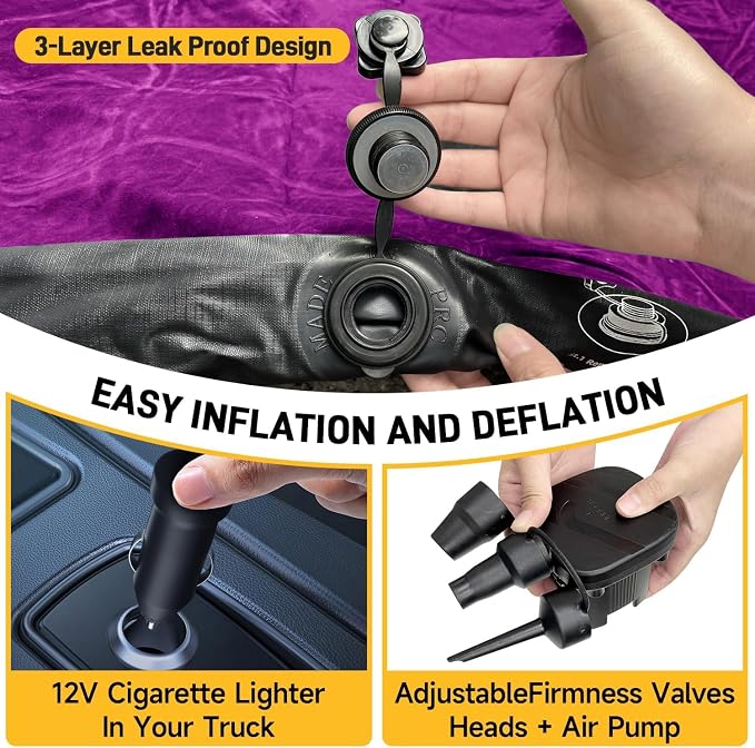 Umbrauto Truck Bed Air Mattress: Inflatable Pickup Camping Mattress for 5.5-5.8ft Full Size Short Bed, Blow Up Pick Up Truck Tent Air Bed for Outdoor Travel