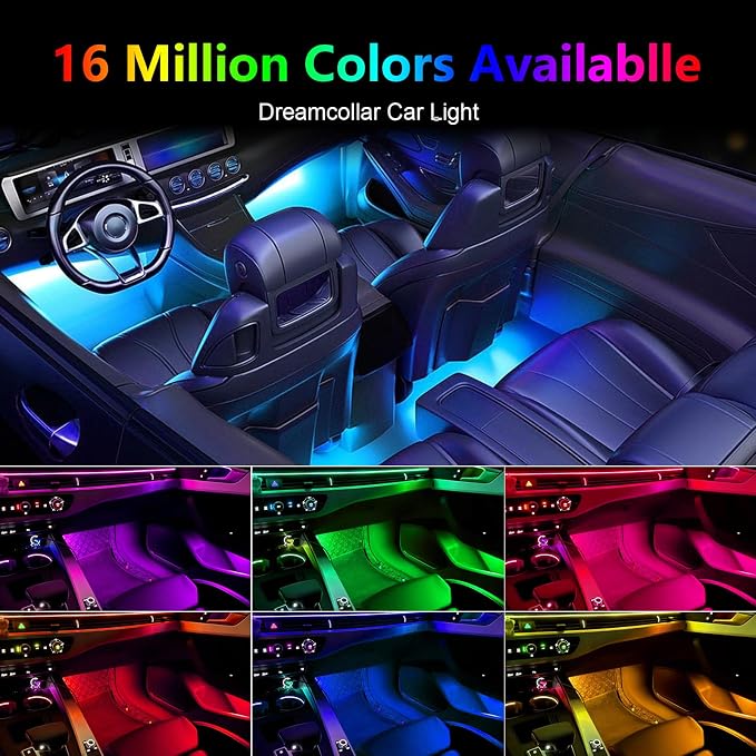Acrylic Interior Car Lights, Car Accessories 14 in 1 Car LED Strip Lights with APP Control