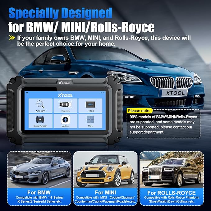 XTOOL IP500 2.0 for BMW OBD2 Scanner, Full Systems Bidirectional Scan Tool with ECU C0ding, Battery Registration Tool for BMW/MiNi/RR, All Services-(Injector C0ding/BMS/ABS), Lifetime Free Update