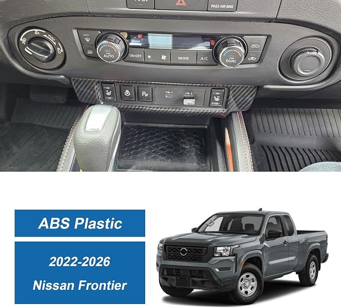 Carbon Fiber Center Console Button USB Panel Cover Compatible with Nissan Frontier 2022-2026