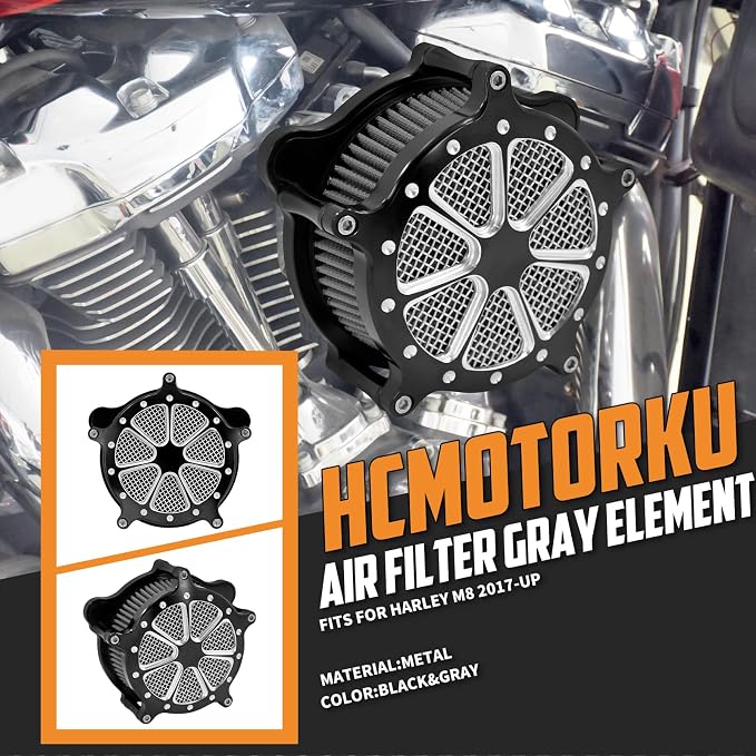 Motorcyle Air Cleaner Filter Fit for Harley Touring street glide road king trike Softail (D For M8 Touring 17-23 Trike 17-25 Softail 18-24)