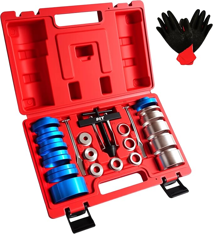 SGT Crank Bearing Camshaft Seal Installer and Remover Set,22pcs Crank Bearing Camshaft Seal,Crankshaft Camshaft Oil Seal Puller Tool Kit,Crankshaft Seal Kit for Automotive Engine Repair
