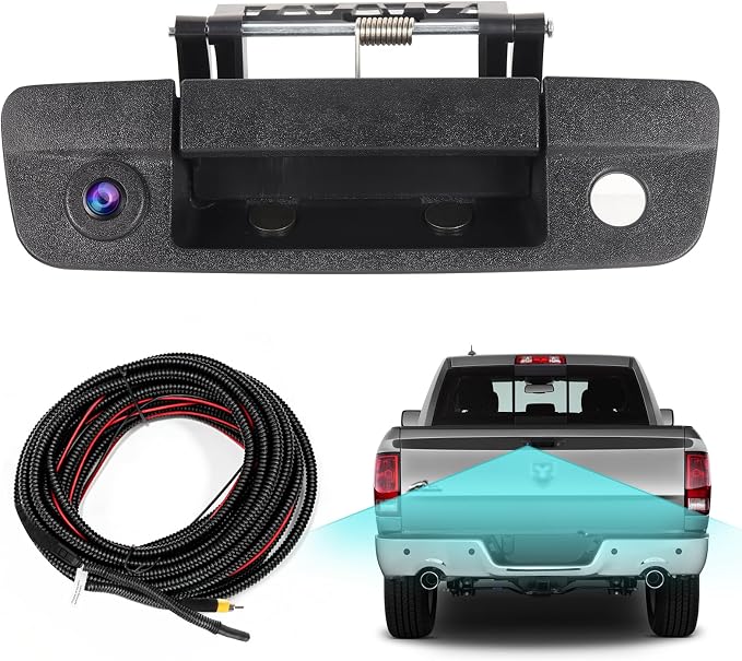 ASURE Tailgate Handle Backup Camera for 2009–2018 Dodge Ram 1500 2500 3500-1080P HD Rear View Camera, 170° Wide Angle Reverse Camera, Starlight Night Vision, OEM Replacement Truck Backup Camera