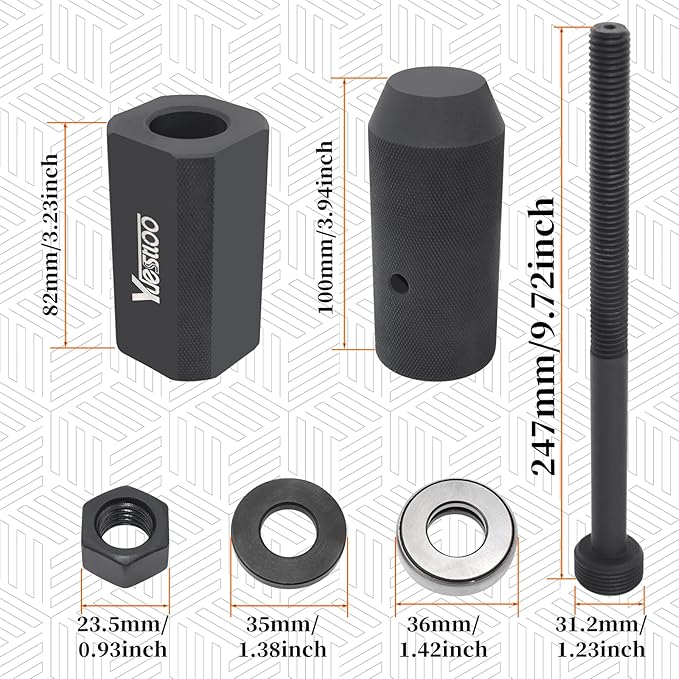 9U-6891 Injector Sleeve Cup Remover & Installer Tool Kit, Compatible with CAT Caterpillar C10 C12 C15 C16 C-18 3406E Engines, 6 PCS Fuel Injector Sleeve Removal Installation Tools