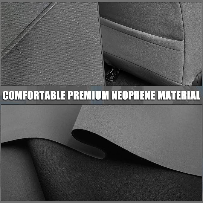 SAPUBK Custom-Fit Seat Covers Replace for 1999-2007 Ford F250- F550 40/20/40 Split Without Shoulder on Backrest Seat, Premium Neoprene Composite Soft Foam Lining Airmesh Breathable Seat Cover