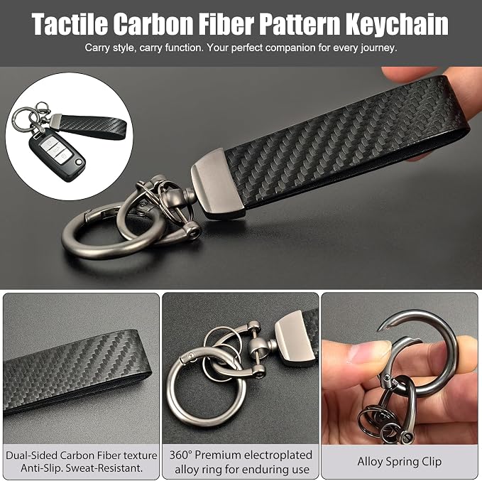 Real Carbon Fiber License Plate Frame 5PCS Gift Set, Car Accessories with RFID Blocking Carbon Fiber Pattern Wallet, Keychain, Cup Holder Mats & Tire Valve Caps, Screw Caps, Rattle-Proof Pad