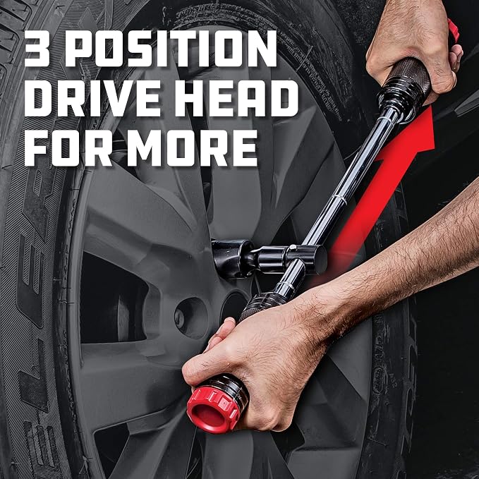 Powerbuilt Billy Club Universal Lug Wrench, Change Vehicle Tires Fast, Break Loose Lug Nuts, Emergency Car Roadside Services - 642250 Large