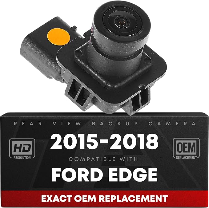 Rear View Backup Camera, Reverse Park Assist - Compatible with 2015-2018 Ford Edge - OEM F2GZ19G490A, FO1960119