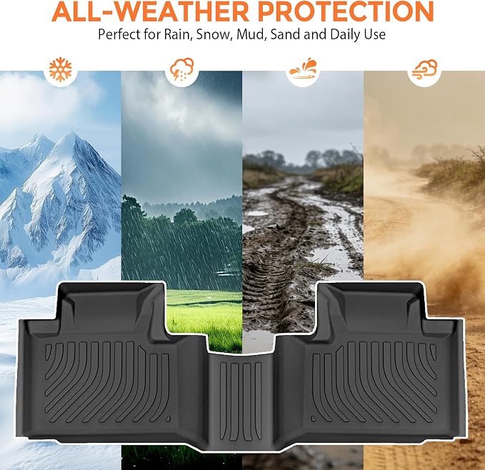 Floor Mats for Dodge Durango 7 Passenger 2016-2026 (Not for 5 Seats), Custom Fit Heavy Duty TPE All Weather Protection, Waterproof Non-Slip Black (Three-Row Floor Mats & Cargo Liner & Seatback Mat)