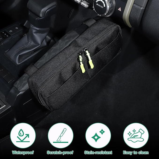 TOYCIDFG Gear Shift Side Hanging Storage Organizer Bag Compatible with Toyota Tacoma 2024 2025 2026, Car Interior Organizer Accessories