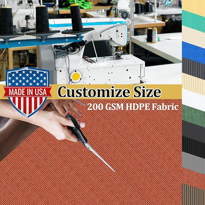 Shade&Beyond Customized Size 14' X 24' Shade Cloth with Grommets, 90% UV Protection UV Protection Mesh Tarp Sun Screens for Patio GN04, Rust Red