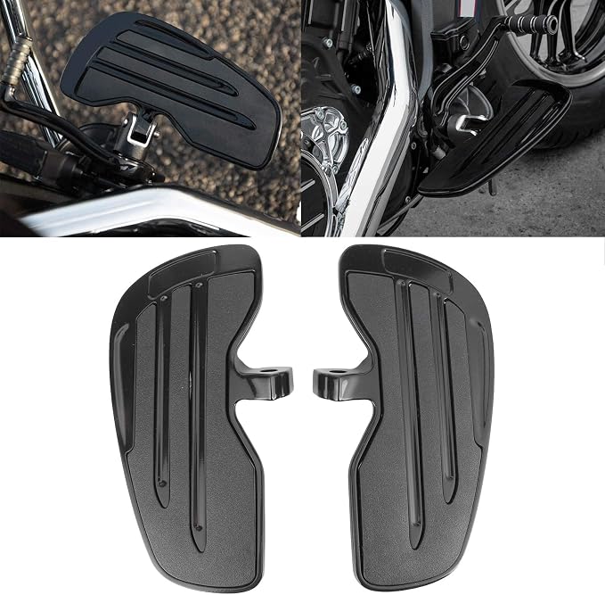 Motorcycle Footpeg, Aluminum Front Floorboard Motorbike Foot Pegs Footboard Floor Board Fit for Indian Sixty Bobber 2015 (Black)