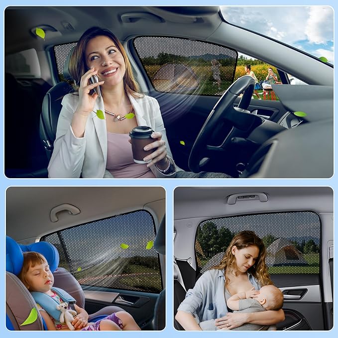 ZATOOTO Car Window Shades for Ford Explorer 2020-2024, Sun Shade for Side Windows Breathable Mesh Car Window Screen for Camping, Protecting Your Baby from 99% UV Rays and Heat, Free-Glare