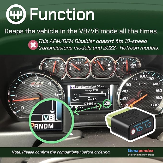 AFM/DFM Disabler Compatible with 5.3 Silverado 6.2 Sierra Yukon Tahoe V8/V6 GM Motors