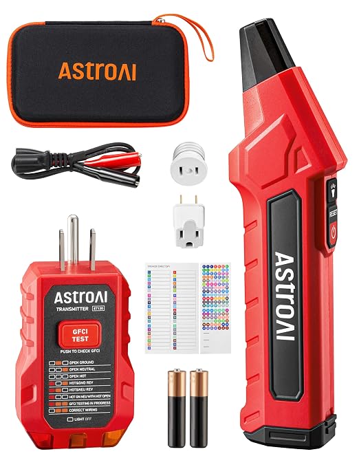 AstroAI Circuit Breaker Finder with GFCI Outlet Tester, Electrical Tester Tool for Home/Workshop Circuit Tracing, Quickly Locates Breakers with Indicators