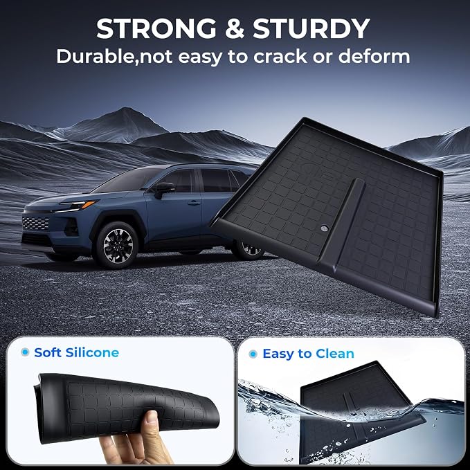 Wireless Charging Protective Mat for Toyota RAV4 2026, Center Console Interior Accessories Silicone Anti-Slip Wireless Charger Cover Pad for 2026 RAV 4, Black