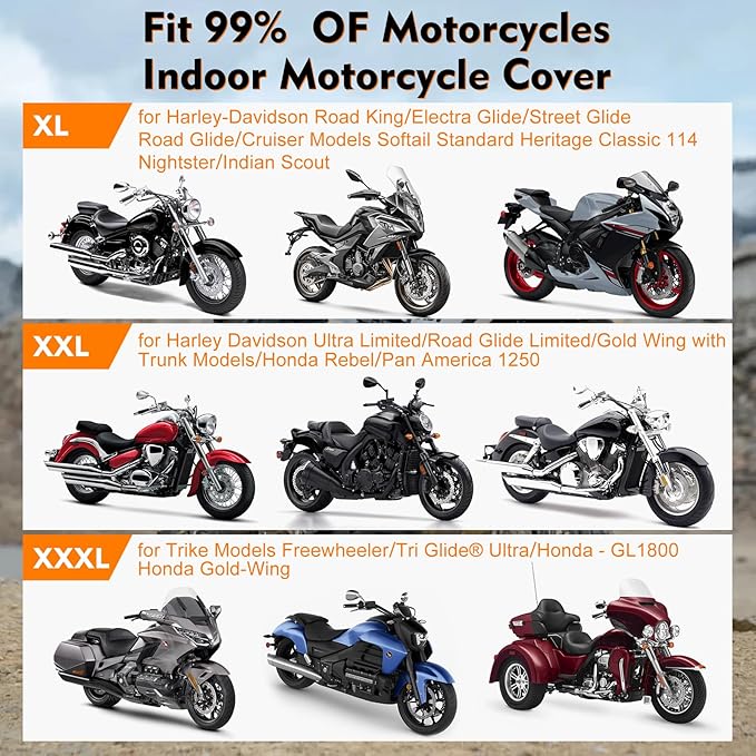 Indoor Motorcycle Cover, Soft Stretch Elastic Dustproof Protection Windproof Cover for Bike, Black and Red Stitching Motorcycle Cover for 96 x 41 x 49 in