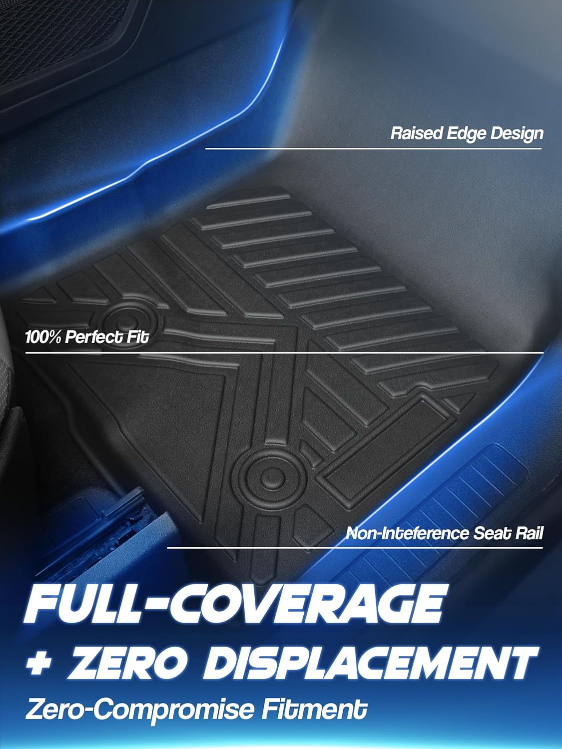 Car Floor Mats for Ford Escape 2020-2024 2025 (Not for Hybrid) Accessories,TPE All Weather Protection Floor Mats,Custom Fit 1st&2nd Row Car Floor Liners Set,Heavy Duty Accessories,Black