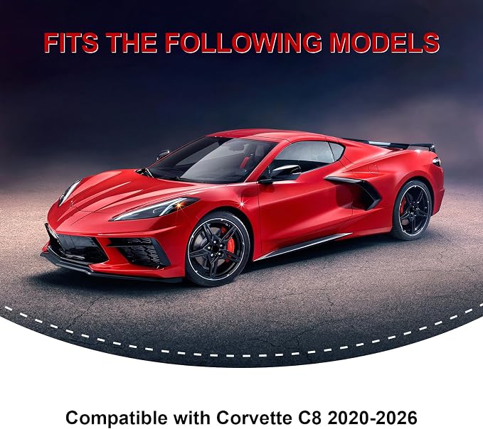 Real Carbon Fiber Center Console Panel Trim Compatible with Corvette C8 2020-2026, Interior Decor Sticker Accessories