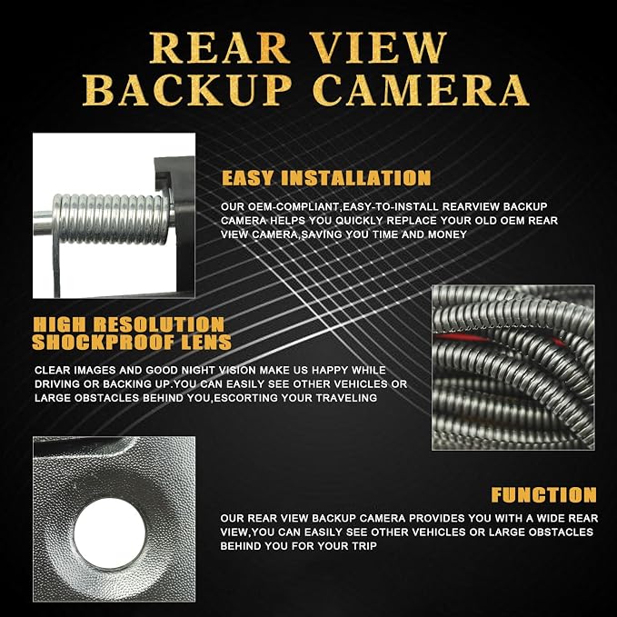 Rear Tailgate Handle Camera Backup Camera Fits for Ford F150 F250 F350 F450 F550 Explorer Sport Trac Mark LT 2004-2016 8L3Z-9943400-AC (Black)