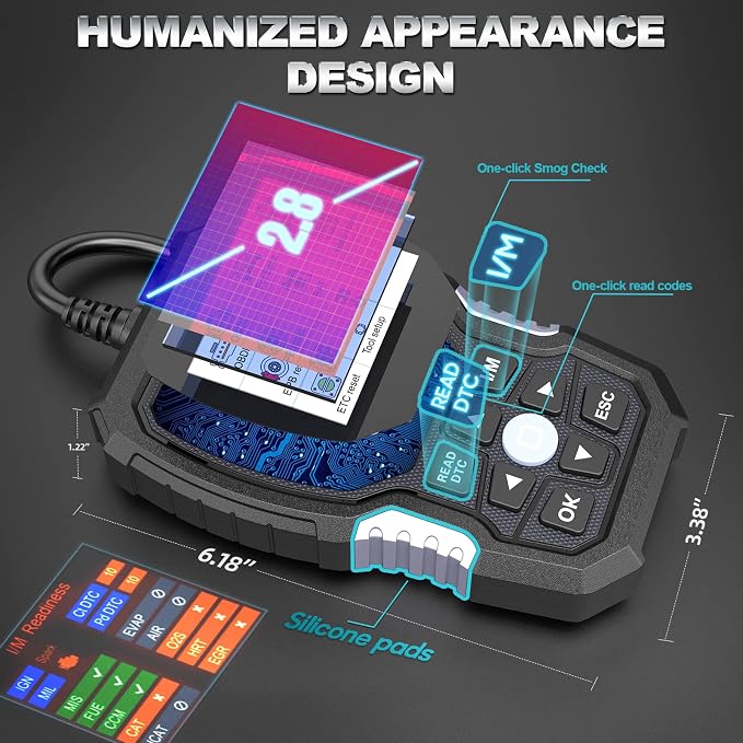 ANCEL BZ700 with Case Professional OBD2 Scanner for Mercedes Benz Sprinter Smart, Read/Erase Transmission ABS SRS Airbag SAS TPMS Error Codes Diesel Car Diagnostic Reset Scan Tool Engine