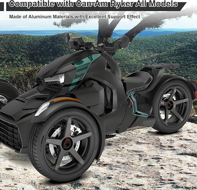 Aluminum Passenger Floorboards for Can-Am Ryker 600/900 / Rally/Sport Models 2019-2025 | Motorcycle Foot Pegs (MAX Mount #219400800 Required)