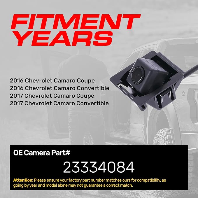 Master Tailgaters Replacement for Chevrolet Camaro Coupe/Convertible (2016-2017) Backup Camera OE Part # 23334084