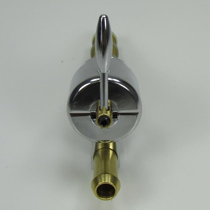 Chrome Harley 3/8" NPT HI-FLOW Petcock STRAIGHT "Downward" Facing Fuel Outlet Valve - Fits 3/8" ID Fuel Hose - Replaces HD Pt# 62125-55B on PRE-1975 Harley FL FX XL Models - Motorcycle Chopper Bobber