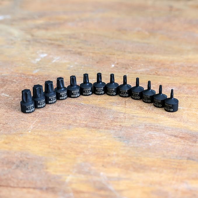 OEMTOOLS Stubby Torx Bit Socket Set, 13 Pc Torx Set 1/4" Drive