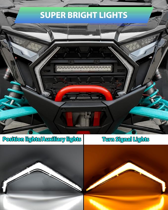 Fang Accent Lights for 2025 2026 Polaris RZR PRO XP/R/S Accessories, LED IP67 Turn Signal Lights Front Grill Lamps Street Legal Kit for 2025+ RZR PRO (2PCS, Replace #2417278, #2417279)