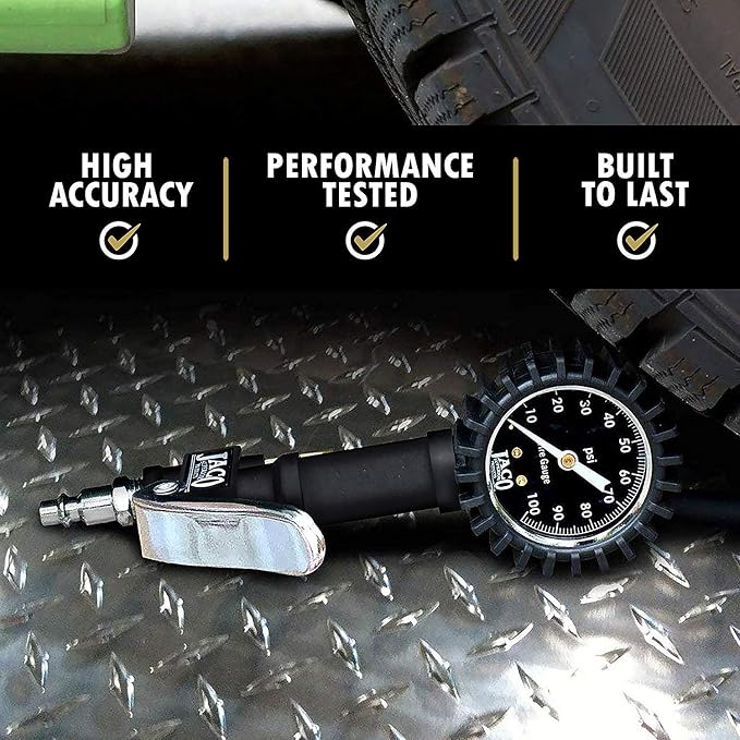 JACO Lightning Bike Tire Inflation Kit | with Lightning L3-Series Bike Air Chuck & FlowPro Tire Inflator Gauge (100 PSI)