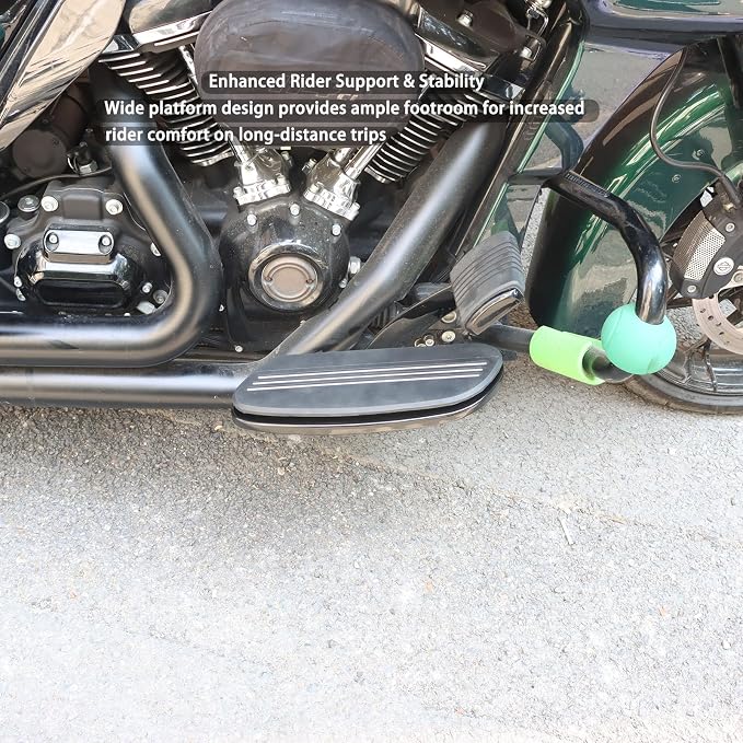 Streamliner Rider Driver Footboards Compatible with Harley Touring Road King, Street Glide, Electra Glide，Road Glide 1986-2024, Softail 1986-2017, FLD 2012-2016 Black