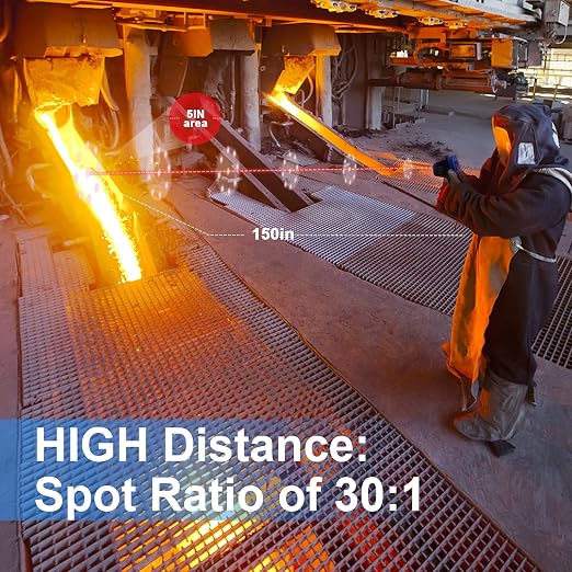 BTMETER Infrared Thermometer Laser Temperature Gun 30:1, -58°F to 2732°F | Non-contact Industrial IR Pyrometer for high-temp surface measure Cooking Meat Food, Adjustable Emissivity(Not for Human)