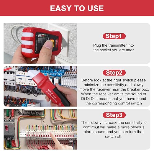 UNI-T UT25A Circuit Breaker Finder line Detector American Specification Socket Tester W/Analogue Receiver&LED Indicator Leakage Circuit Breaker